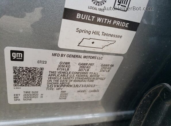 1GYKPPRK1RZ103013 2024 CADILLAC OTHER Серый 