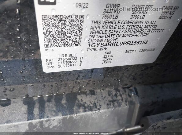 1GYS4BKL0PR156152 2023 CADILLAC ESCALADE Black Engine compartment view