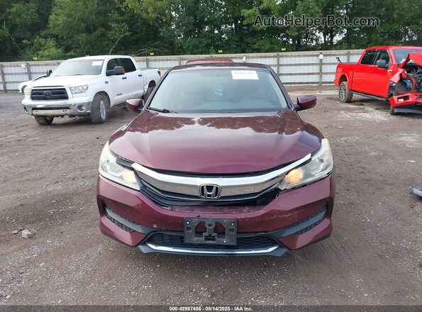 1HGCR2F37GA155487 2016 HONDA ACCORD Maroon Instrument cluster view