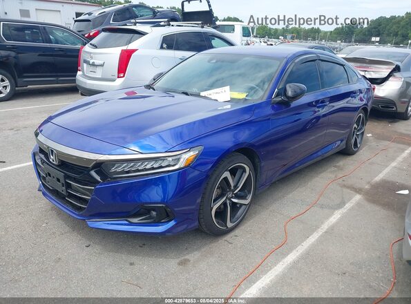 1HGCV1F30MA065809 2021 HONDA ACCORD Blue Front left