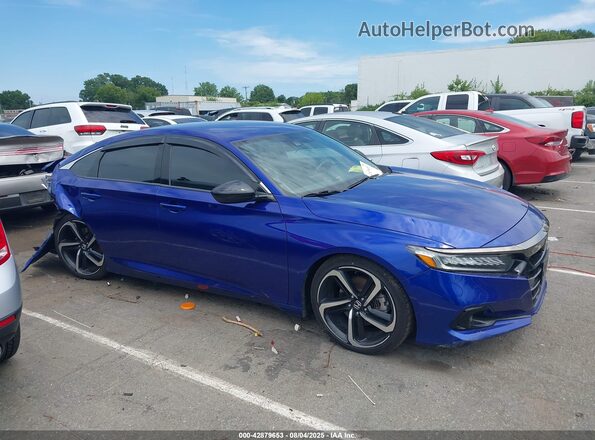 1HGCV1F30MA065809 2021 HONDA ACCORD Blue Rear interior view