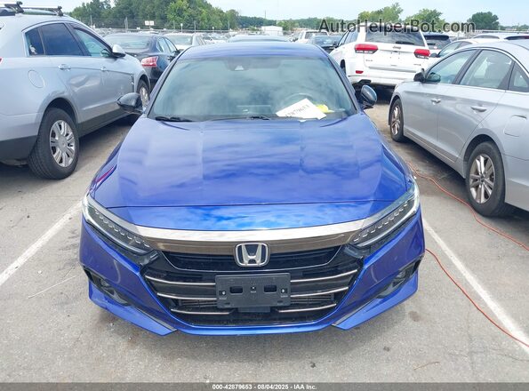 1HGCV1F30MA065809 2021 HONDA ACCORD Blue Instrument cluster view