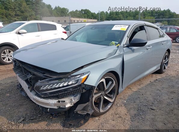 1HGCV1F30MA107640 2021 HONDA ACCORD Gray Vista tres cuartos delantera izquierda