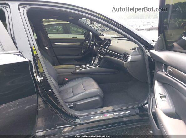 1HGCV1F31LA155680 2020 HONDA ACCORD Черный Вид салона спереди