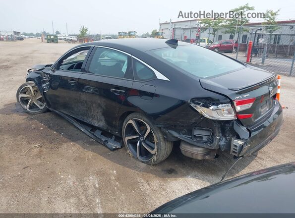 1HGCV1F34LA052849 2020 HONDA ACCORD Black Trasero izquierdo