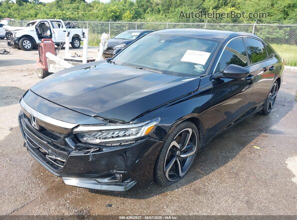 1HGCV1F35MA109593 2021 HONDA ACCORD Black Vista tres cuartos delantera izquierda
