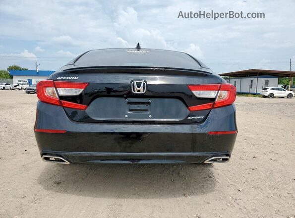 1HGCV1F3XLA109555 2020 HONDA ACCORD Black Rear view