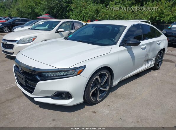 1HGCV1F3XMA065350 2021 HONDA ACCORD White Առջևի ձախ երեք քառորդ տեսարան