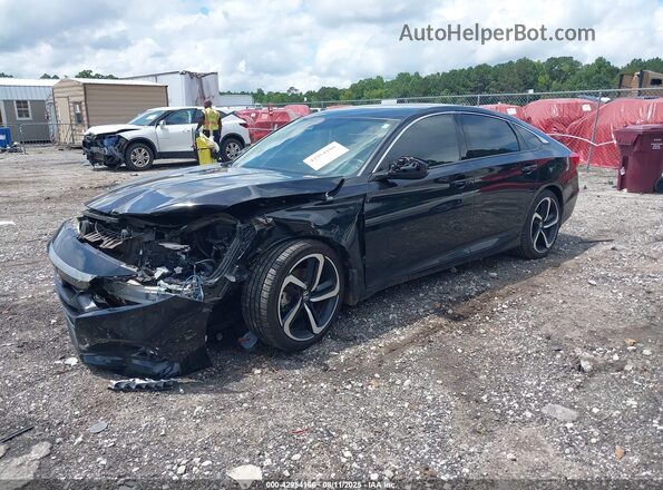 1HGCV1F4XMA040537 2021 HONDA ACCORD Черный Передняя левая четверть