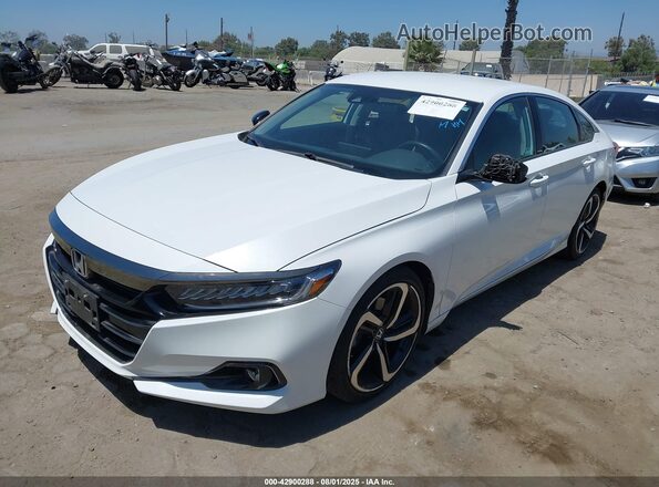 1HGCV1F4XMA075093 2021 HONDA ACCORD White Առջևի ձախ երեք քառորդ տեսարան