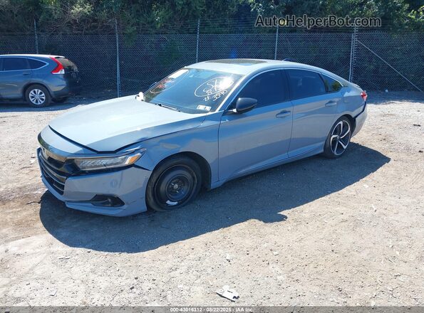 1HGCV2F38NA023590 2022 HONDA ACCORD Light Blue Передняя левая четверть