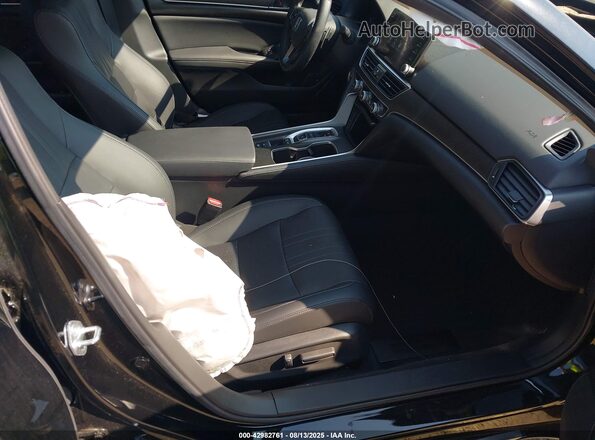 1HGCV2F95NA009666 2022 HONDA ACCORD Black Widok wnętrza z przodu