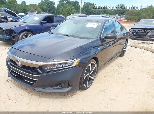 1HGCV3F26NA047822 2022 HONDA ACCORD Черный Передняя левая четверть