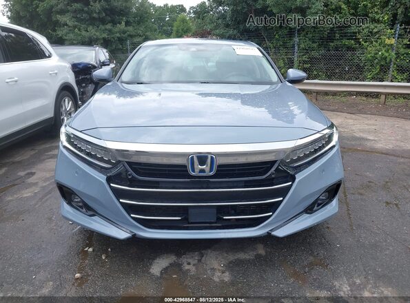 1HGCV3F93NA003113 2022 HONDA ACCORD HYBRID Light Blue 