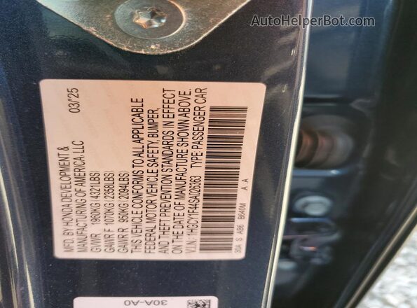 1HGCY1F44SA026363 2025 HONDA ACCORD Синий 