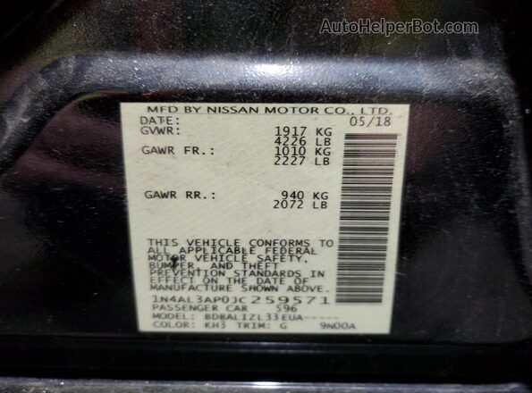 1N4AL3AP0JC259571 2018 NISSAN ALTIMA Black 