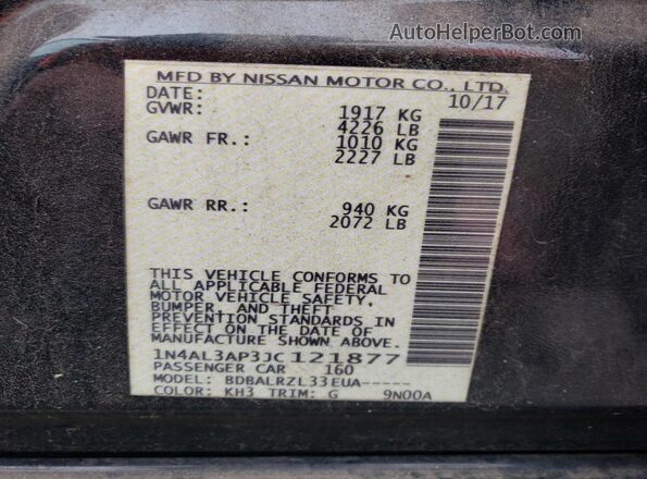 1N4AL3AP3JC121877 2018 NISSAN ALTIMA Black 