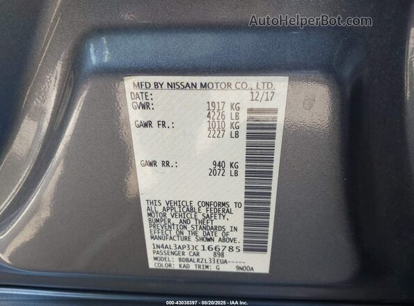 1N4AL3AP3JC166785 2018 NISSAN ALTIMA Gray 