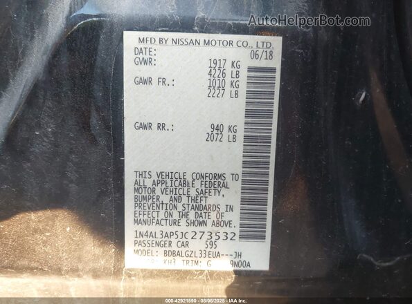 1N4AL3AP5JC273532 2018 NISSAN ALTIMA Black 