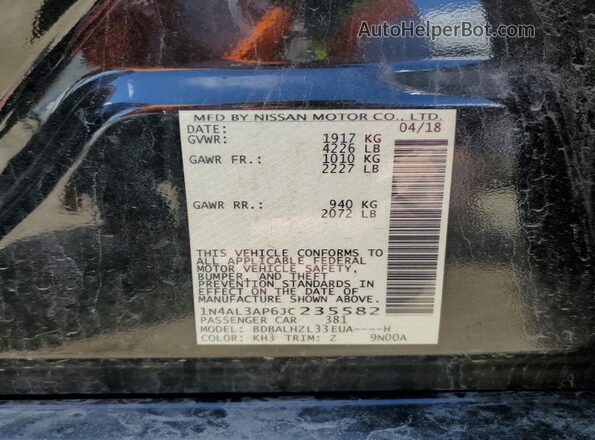 1N4AL3AP6JC235582 2018 NISSAN ALTIMA Black 