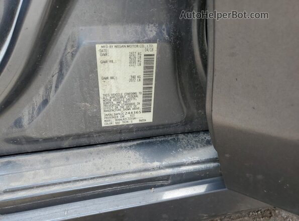 1N4AL3APXJC244365 2018 NISSAN ALTIMA Gray 