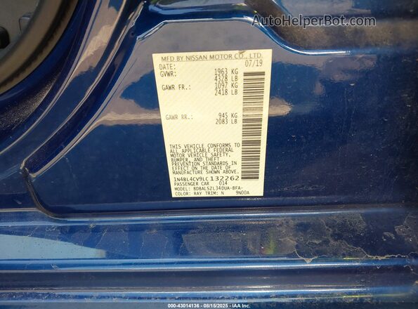 1N4BL4CV9LC132262 2020 NISSAN ALTIMA Blue Vista del compartimento del motor