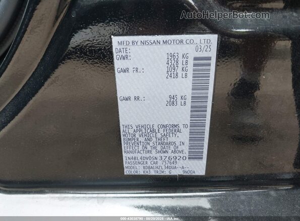 1N4BL4DV0SN376920 2025 NISSAN ALTIMA Black 