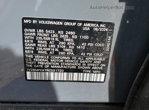 1V2BMPE87RC021720 2024 VOLKSWAGEN ID.4 Gray 