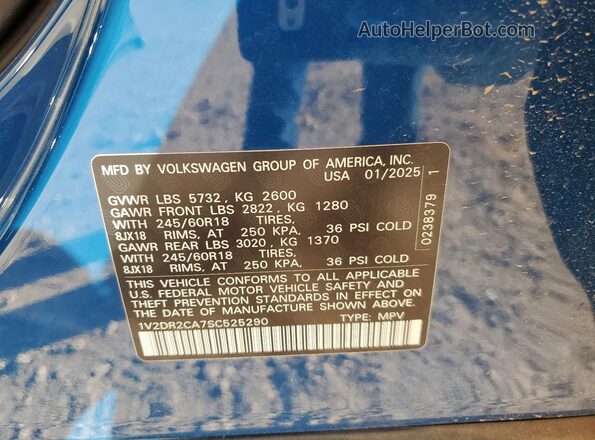 1V2DR2CA7SC525290 2025 VOLKSWAGEN ATLAS Blue 