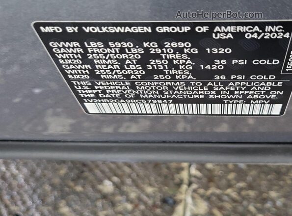 1V2HR2CA9RC579847 2024 VOLKSWAGEN ATLAS  