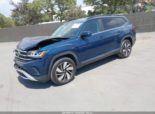 1V2LP2CA1MC524902 2021 VOLKSWAGEN ATLAS Синий Передняя левая четверть