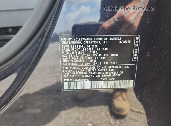1V2LR2CAXJC586952 2018 VOLKSWAGEN ATLAS Черный 