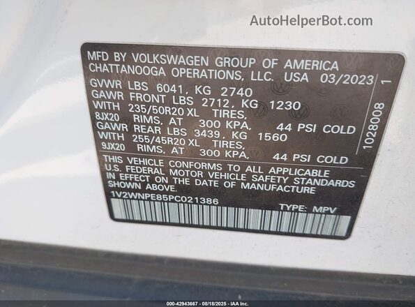 1V2WNPE85PC021386 2023 VOLKSWAGEN ID.4 Белый Вид подкапотного пространства