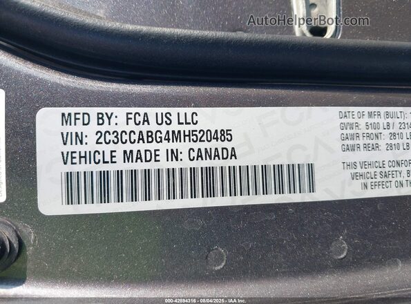 2C3CCABG4MH520485 2021 CHRYSLER 300 Gray 