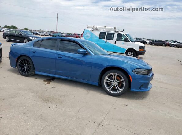 2C3CDXHG4LH186691 2020 DODGE CHARGER Синий Передняя правая четверть