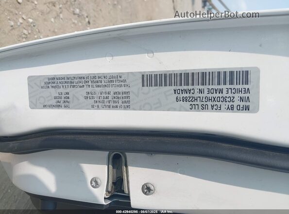 2C3CDXHG7LH228819 2020 DODGE CHARGER Белый Вид подкапотного пространства