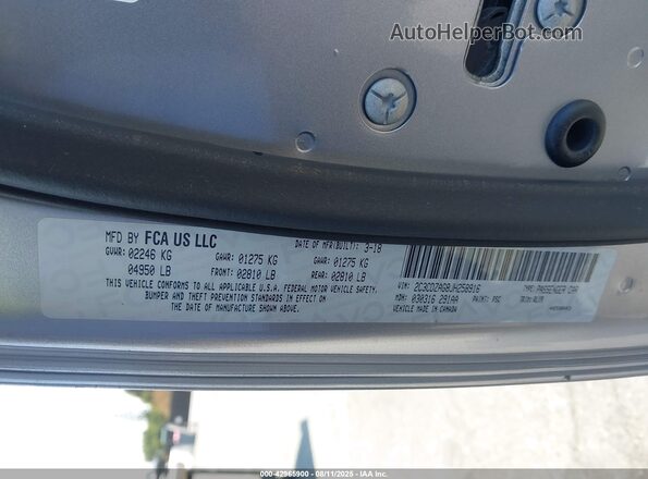 2C3CDZAG8JH258916 2018 DODGE CHALLENGER Silver 
