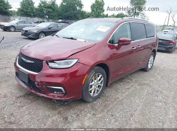 2C4RC1BG6MR575083 2021 CHRYSLER PACIFICA Burgundy წინა მარცხენა ხედი სამი მეოთხედიდან
