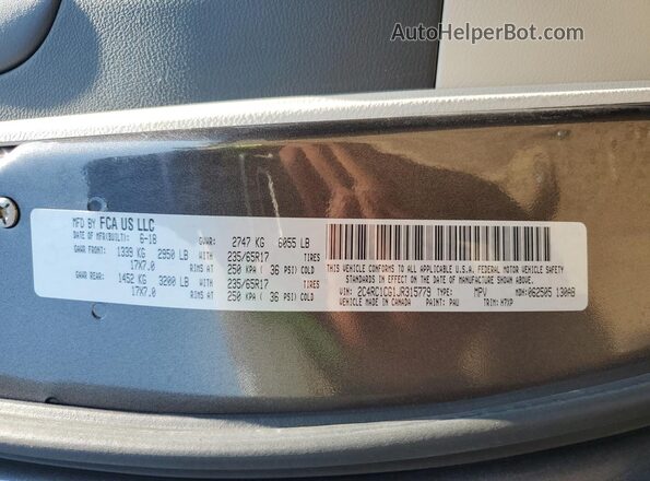 2C4RC1CG1JR315779 2018 CHRYSLER PACIFICA Charcoal 