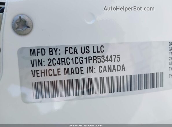 2C4RC1CG1PR534475 2023 CHRYSLER VOYAGER White 