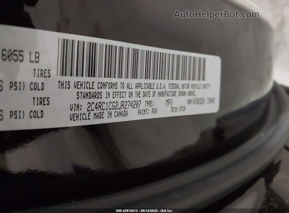 2C4RC1CG2JR274207 2018 CHRYSLER PACIFICA Purple 