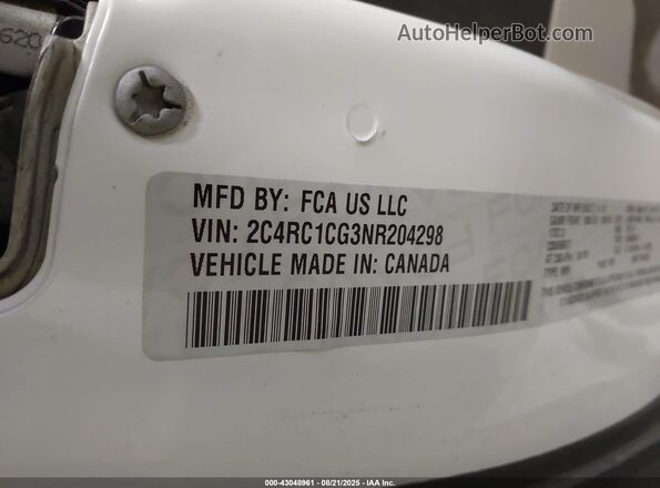 2C4RC1CG3NR204298 2022 CHRYSLER VOYAGER White Շարժիչի բաժամունքի տեսք
