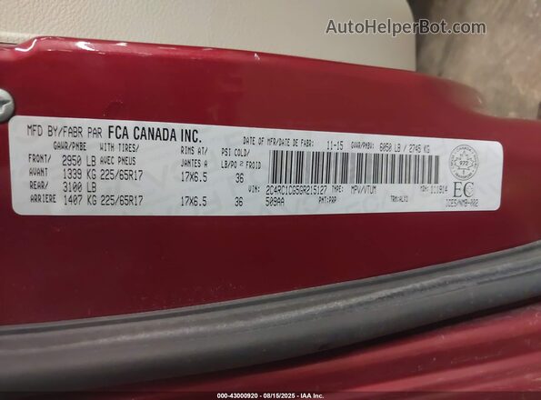 2C4RC1CG5GR215127 2016 CHRYSLER TOWN & COUNTRY Red 