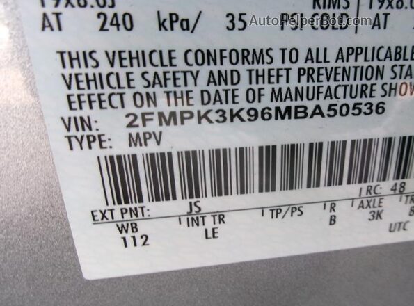 2FMPK3K96MBA50536 2021 FORD EDGE  