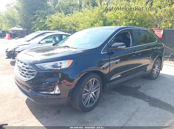 2FMPK4K90MBA33804 2021 FORD EDGE Черный Передняя левая четверть