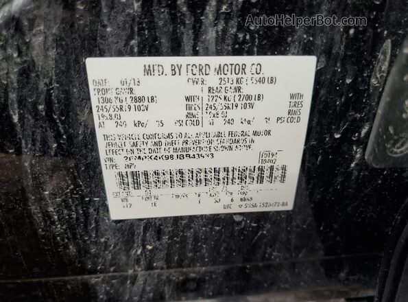 2FMPK4K98JBB43933 2018 FORD EDGE Черный 