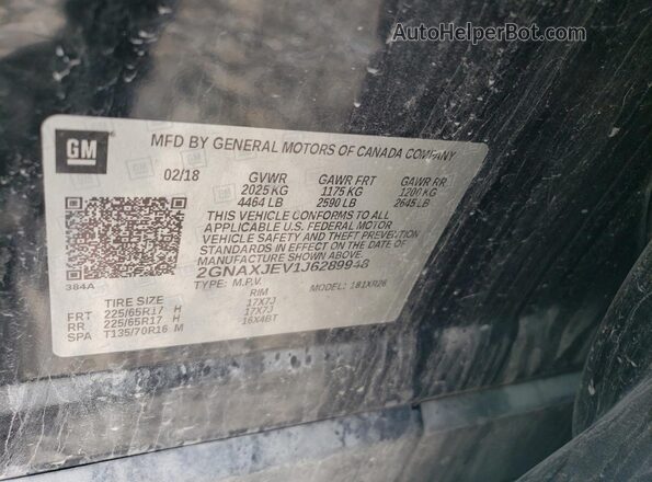 2GNAXJEV1J6289948 2018 CHEVROLET EQUINOX Black 