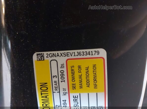 2GNAXSEV1J6334179 2018 CHEVROLET EQUINOX Черный 