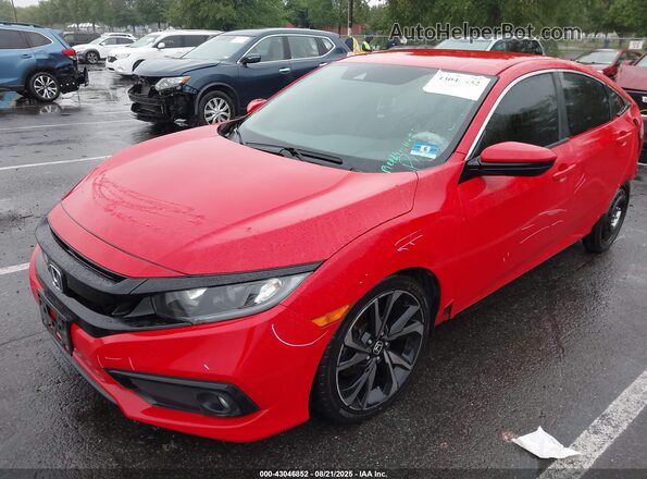 2HGFC2F84LH509424 2020 HONDA CIVIC Red წინა მარცხენა ხედი სამი მეოთხედიდან
