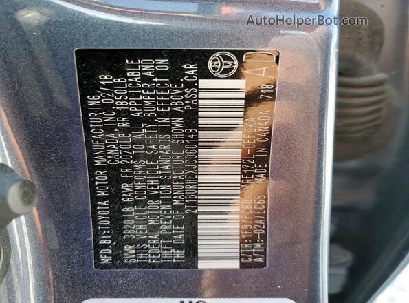 2T1BURHEXJC060148 2018 TOYOTA LL Blue 